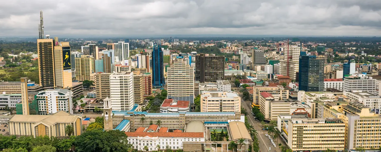 View of Kenya with the gloomy skies 