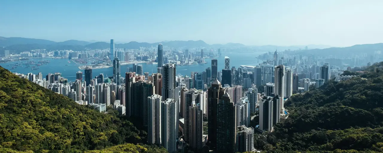 Hong Kong skyline of skyscraper buildings