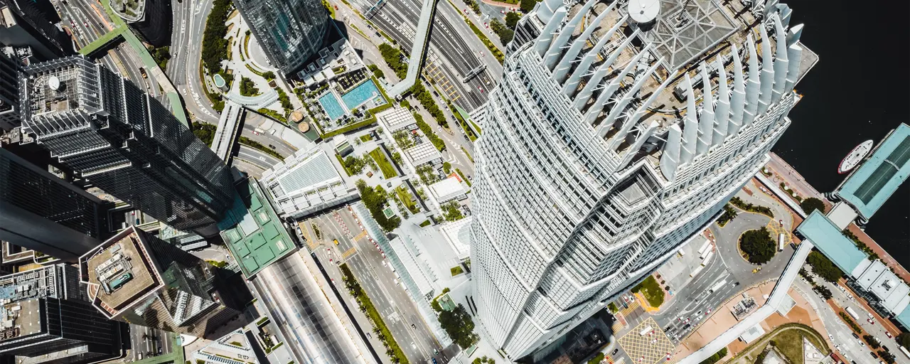 Hong Kong cityscape aerial view