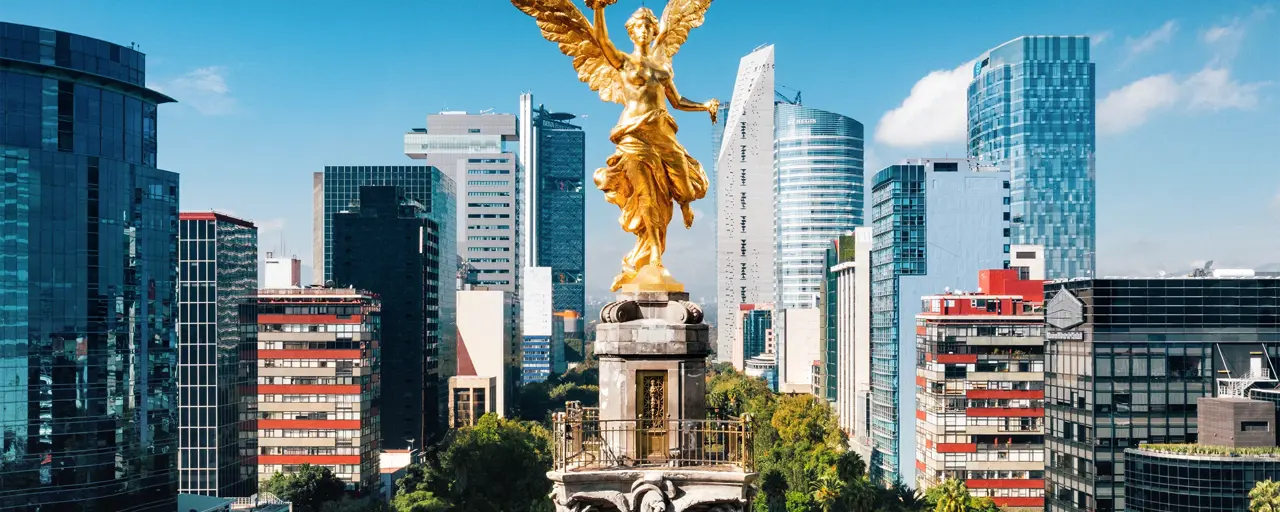 Aerial view of Independence Monument Mexico City