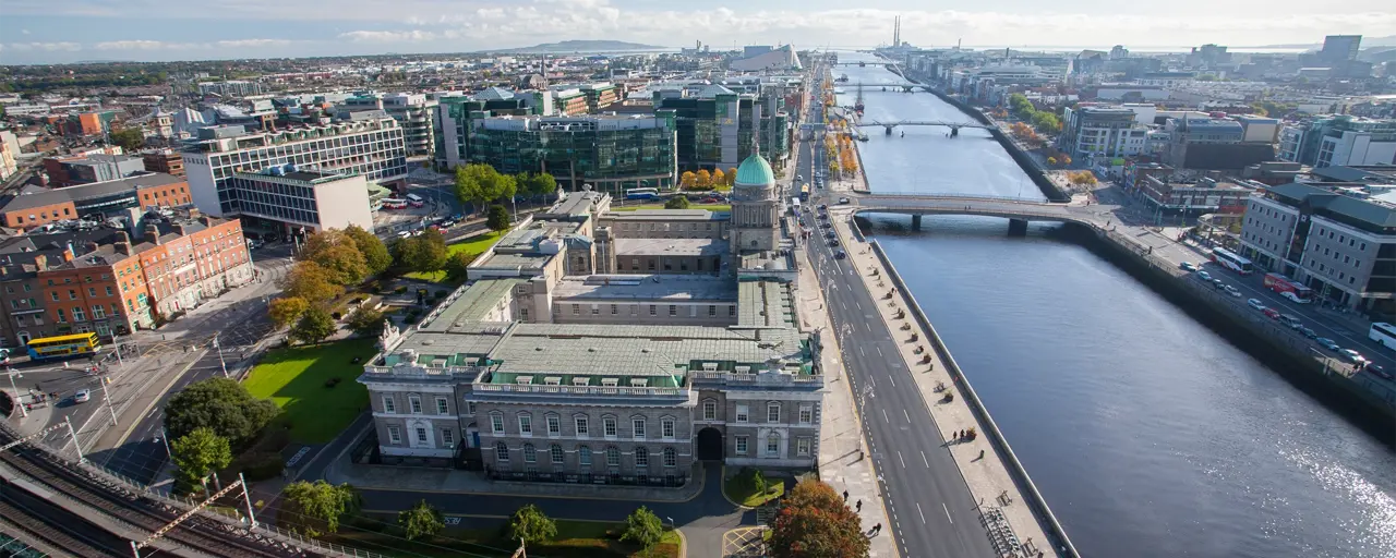 View of Ireland from a sky view