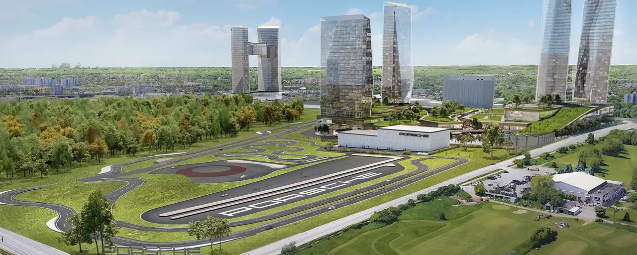 Aerial shot of the Porsche Experience Centre in Canada