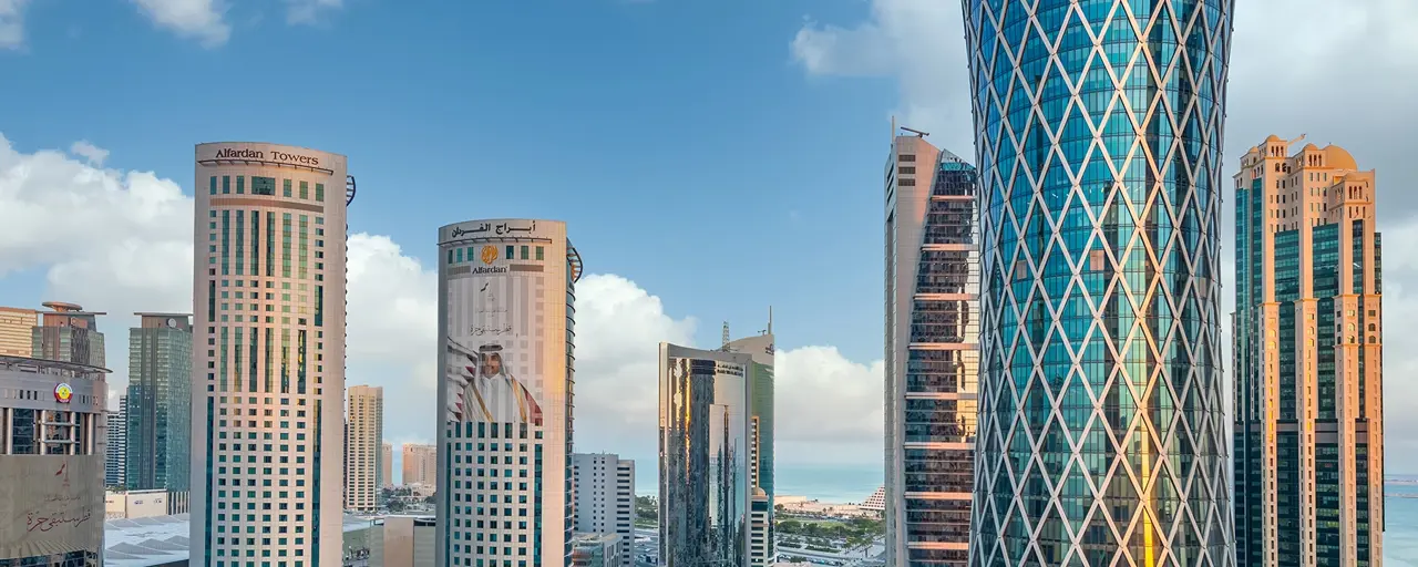 High rise glass skyscrapers in Qatar