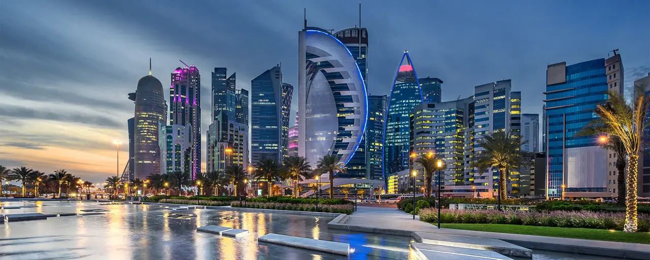 West Bay on the Corniche in Doha Qatar