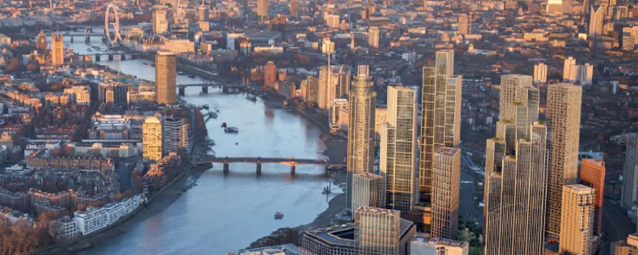 London skyline with River Thames