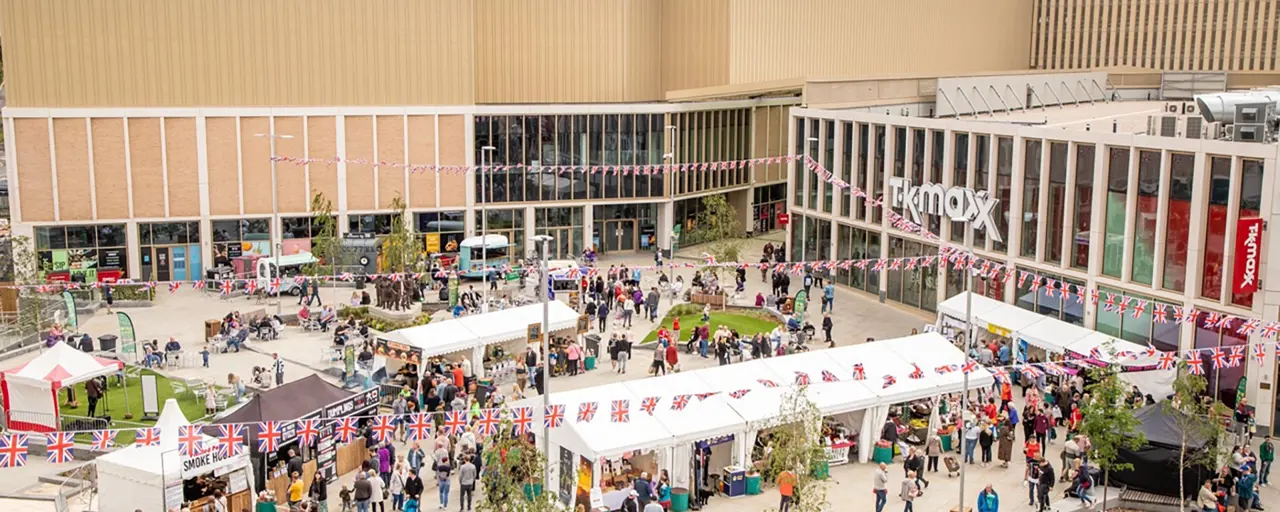 Shopping centre courtyard UK