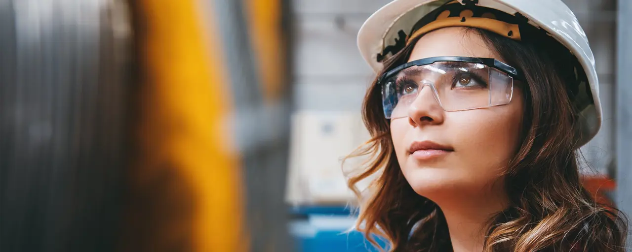 Woman in hard hat